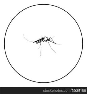 Mosquito icon black color in circle outline vector illustration