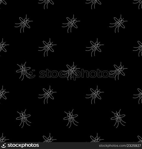 Mosquito Icon Seamless Pattern, Mosquitos Insect Icon Vector Art Illustration