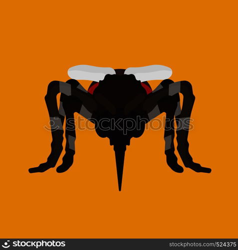Mosquito insect vector icon animal bite. Isolated desease cartoon blood gnat parasite pest. Tropical mascot danger