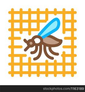 Mosquito On Grid Icon Vector. Outline Mosquito On Grid Sign. Isolated Contour Symbol Illustration. Mosquito On Grid Icon Vector Outline Illustration