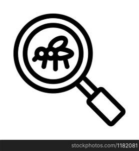 Mosquito Search Icon Vector. Outline Mosquito Search Sign. Isolated Contour Symbol Illustration. Mosquito Search Icon Vector Outline Illustration