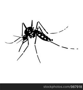 Mosquito silhouettes isolated on white background, vector illustration