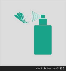 Mosquito spray icon. Gray background with green. Vector illustration.