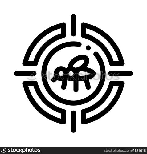 Mosquito Target Icon Vector. Outline Mosquito Target Sign. Isolated Contour Symbol Illustration. Mosquito Target Icon Vector Outline Illustration