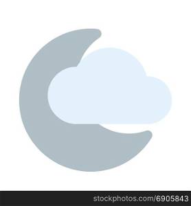 mostly cloudy night, icon on isolated background