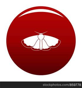 Moth icon. Simple illustration of moth vector icon for any design red. Moth icon vector red