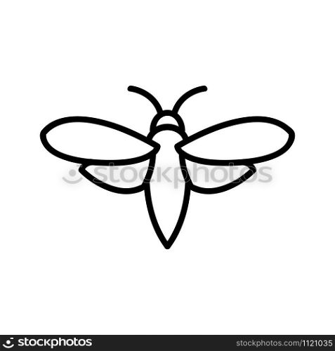 Moth icon vector. A thin line sign. Isolated contour symbol illustration. Moth icon vector. Isolated contour symbol illustration
