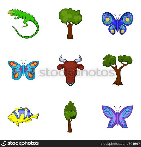 Moth icons set. Cartoon set of 9 moth vector icons for web isolated on white background. Moth icons set, cartoon style