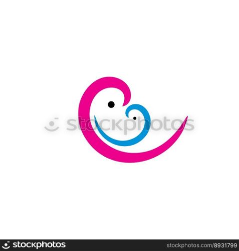 mother and baby stylized logo design