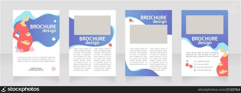 Mother and child health blank brochure design. Template set with copy space for text. Premade corporate reports collection. Editable 4 paper pages. Rounded Mplus 1c Bold, Nunito Light fonts used. Mother and child health blank brochure design
