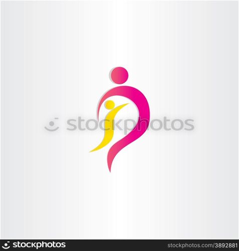 mother and child parent protection symbol design