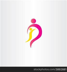 mother and child parent protection symbol design
