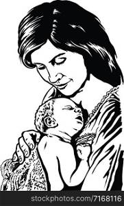 Mother and Child Vector Illustration