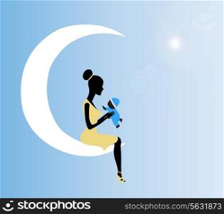 mother and child. Vector illustration. EPS 10.