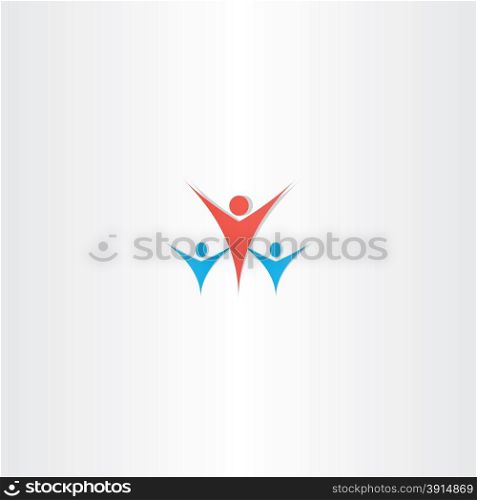 mother and twins family logo symbol together