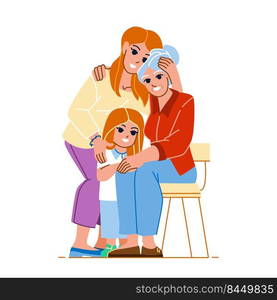 mother daughter grandmother vector. family happy women, mom child, generation adult grandma mother daughter grandmother character. people flat cartoon illustration. mother daughter grandmother vector