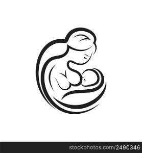 Mother day baby logo vector icon illustration design