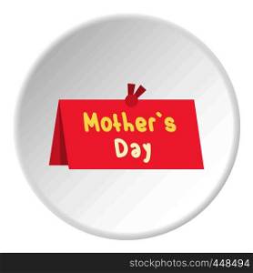Mother Day greeting card icon in flat circle isolated vector illustration for web. Mother Day greeting card icon circle