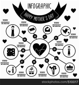 Mother Day infographic elements in simple style for any design. Mother Day infographic elements, simple style