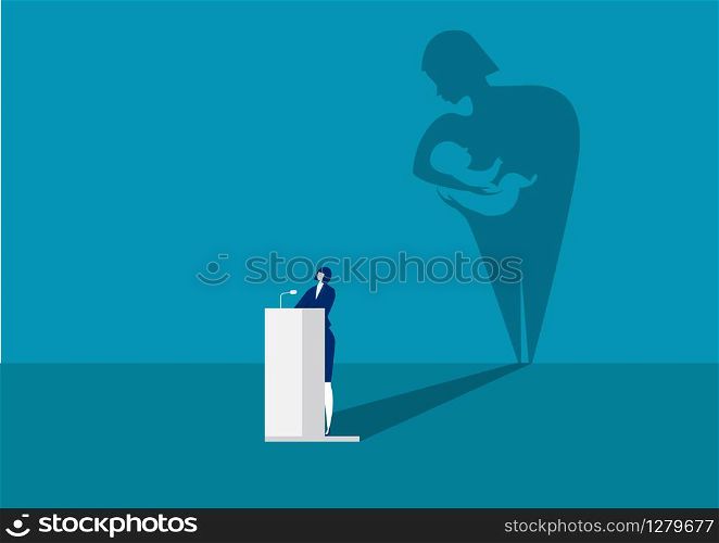 mother day with shadow women carrying babies vector