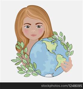 MOTHER EARTH AMERICA Planet Holiday Party Vector Illustration
