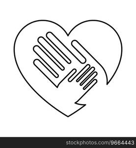 mother hand and kid hand, heart icon