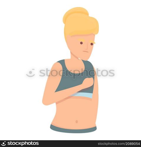 Mother heart pain icon cartoon vector. Heart attack. Woman sick. Mother heart pain icon cartoon vector. Heart attack