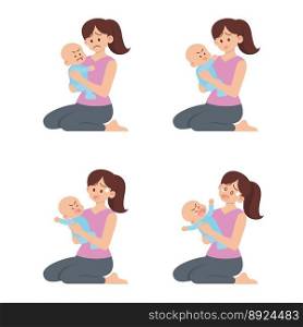 Mother holding angry baset vector image