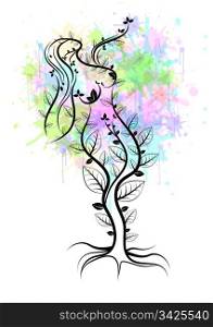 Mother nature tree concept, eps10 vector illustration