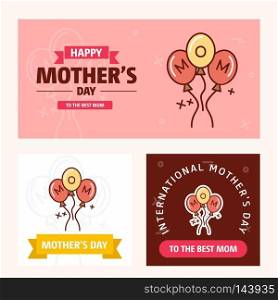 Mother&rsquo;s day card with creative logo and pink theme vector. For web design and application interface, also useful for infographics. Vector illustration.