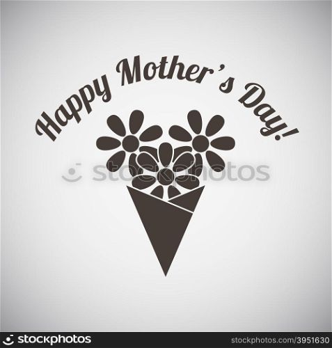 Mother&rsquo;s day emblem with flowers bouquet. Vector illustration.