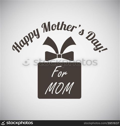 Mother&rsquo;s day emblem with gift box. Vector illustration.