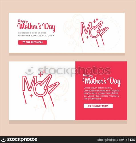 Mother&rsquo;s day greeting card with flowers background. For web design and application interface, also useful for infographics. Vector illustration.