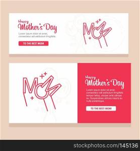 Mother&rsquo;s day greeting card with flowers background. For web design and application interface, also useful for infographics. Vector illustration.