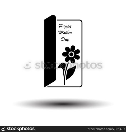 Mother&rsquo;s Day Icon. Black on White Background With Shadow. Vector Illustration.