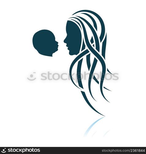 Mother&rsquo;s Day Icon. Shadow Reflection Design. Vector Illustration.