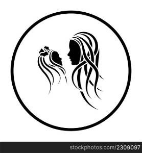 Mother&rsquo;s Day Icon. Thin Circle Stencil Design. Vector Illustration.