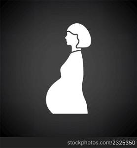 Mother&rsquo;s Day Icon. White on Black Background. Vector Illustration.
