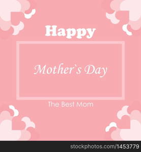 Mother`s day banner, vector love mom, pink background.