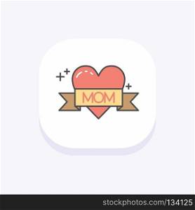 Mother’s day colorful icon with light background vector. For web design and application interface, also useful for infographics. Vector illustration.