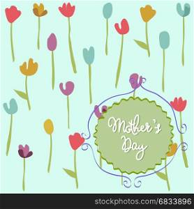 Mother's Day, floral pattern with tulips