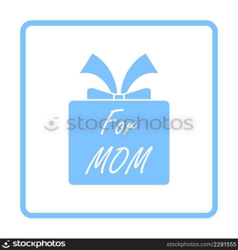 Mother’s Day Icon. Blue Frame Design. Vector Illustration.