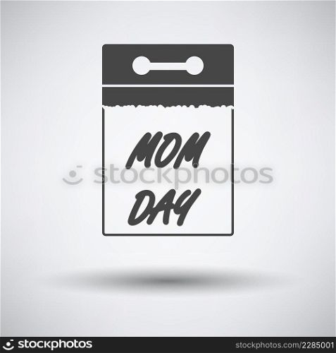 Mother’s Day Icon. Dark Gray on Gray Background With Round Shadow. Vector Illustration.