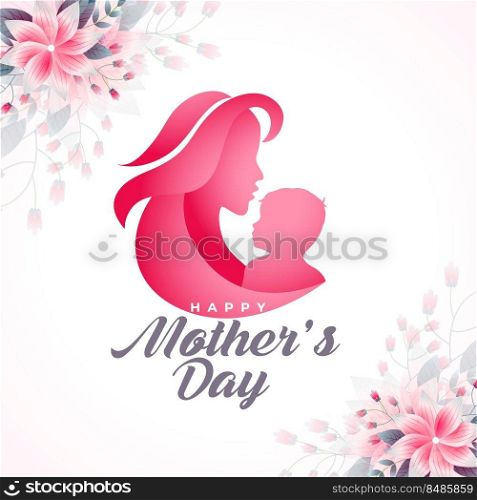mother’s day social media poster with flower decoration