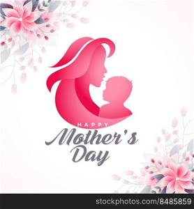 mother’s day social media poster with flower decoration