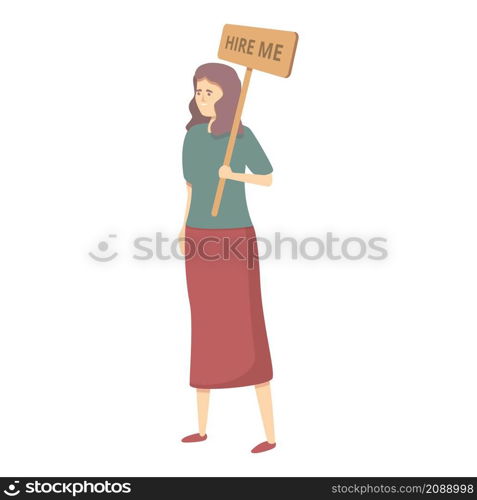 Mother seeking job icon cartoon vector. Woman employee. Business work. Mother seeking job icon cartoon vector. Woman employee