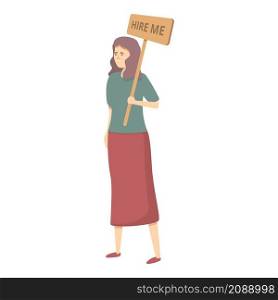 Mother seeking job icon cartoon vector. Woman employee. Business work. Mother seeking job icon cartoon vector. Woman employee