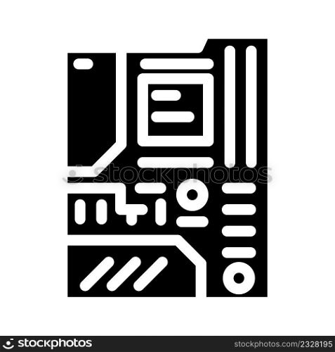 motherboard computer glyph icon vector. motherboard computer sign. isolated contour symbol black illustration. motherboard computer glyph icon vector illustration