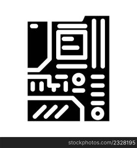 motherboard computer glyph icon vector. motherboard computer sign. isolated contour symbol black illustration. motherboard computer glyph icon vector illustration