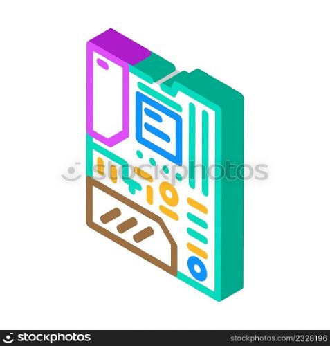motherboard computer isometric icon vector. motherboard computer sign. isolated symbol illustration. motherboard computer isometric icon vector illustration